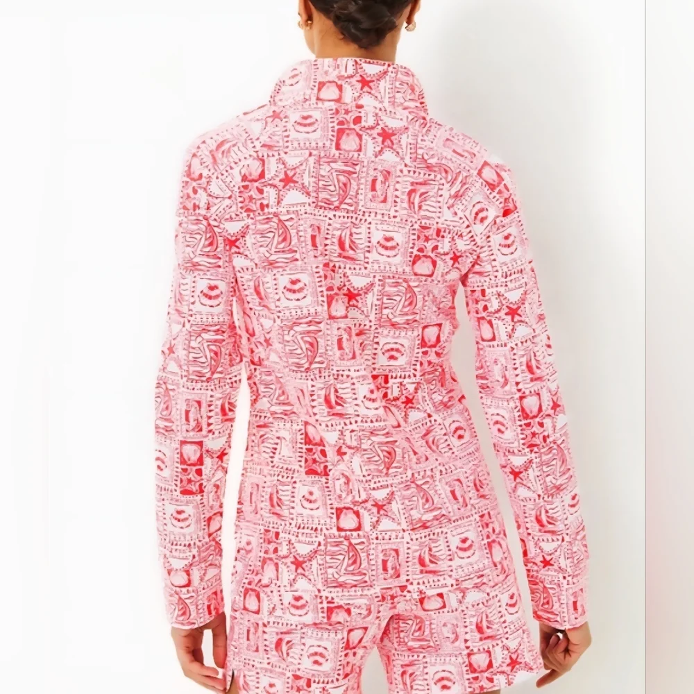 SOLD Lilly Pulitzer NWT UPF 50+ Skipper Popover Mizner Red Seaside Harbour - Picture 3 of 11